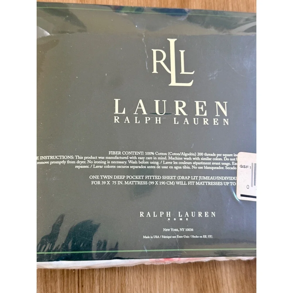 Lauren Ralph Lauren Faye Floral Twin Fitted Sheet Rose Pink Cotton Deep Pocket